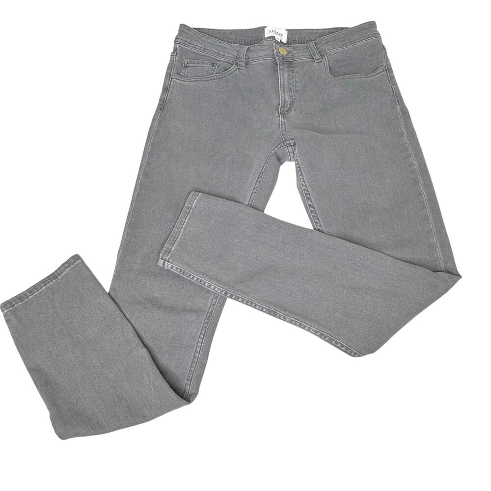 Sezane Denim The Perfect 7/8 Slim Skinny Grey Ankle Jeans 32